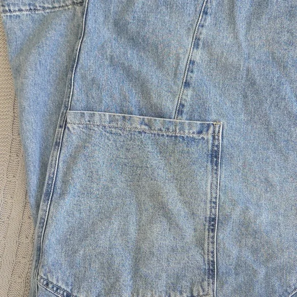 Free People We the Free High Roller Jumpsuit Blue Denim Extra Large XL - Picture 7 of 11